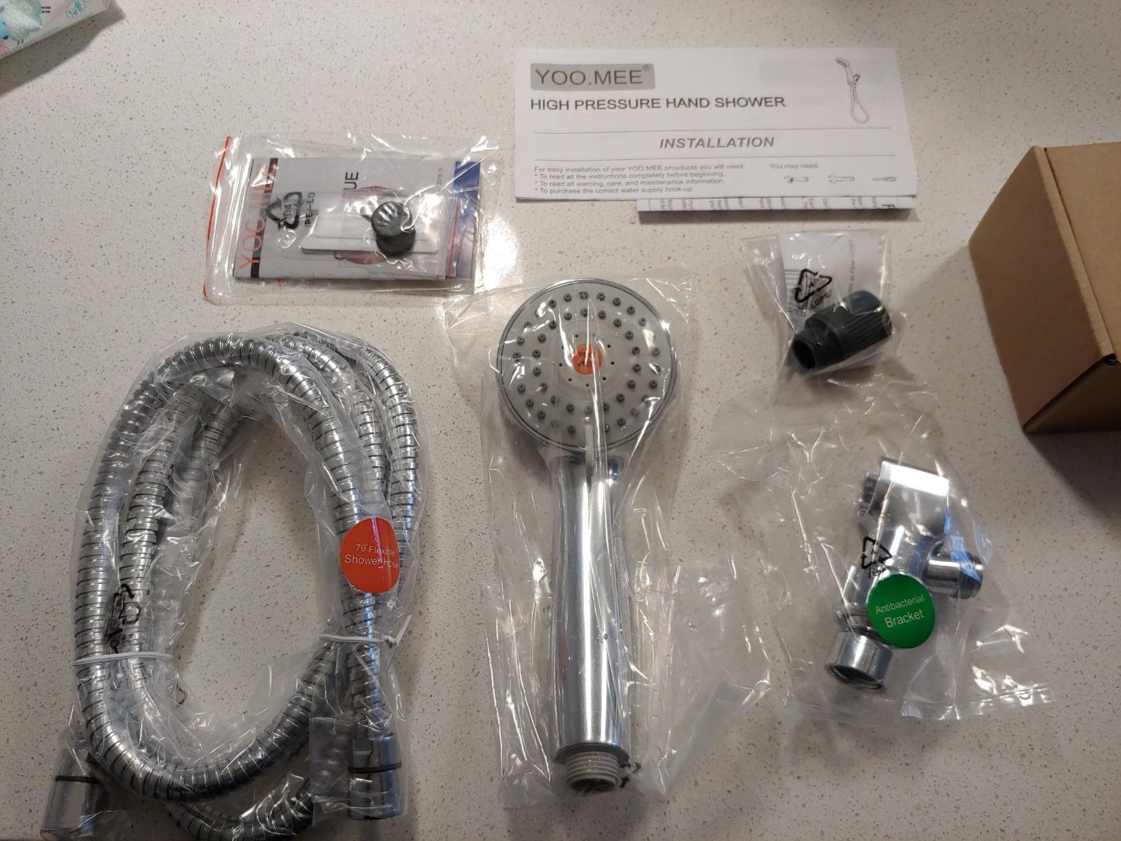 HO2ME High Pressure Handheld Shower, Power Boost Resists Low Flow, Chrome customer photo 2
