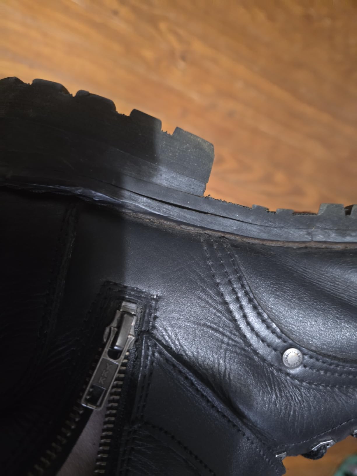Milwaukee Leather Men's Black Leather Lace-Up Engineer Motorcycle Boots w/Buckles and Side Zipper MBM101-12 customer photo 2