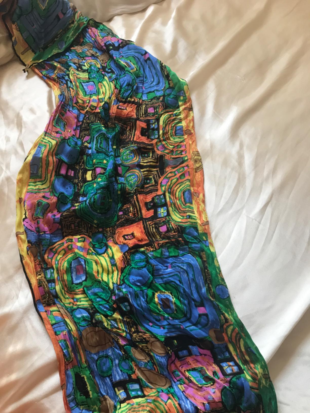 Women 100% Silk Scarves Van Gogh Painted Scarf customer photo 1