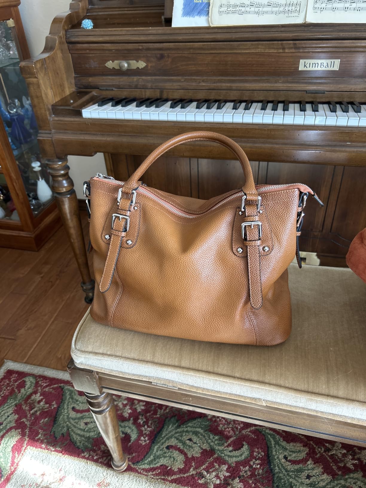 HESHE Leather Purses and Handbag for Women Shoulder Bag Tote Top Handle Bag customer photo 2