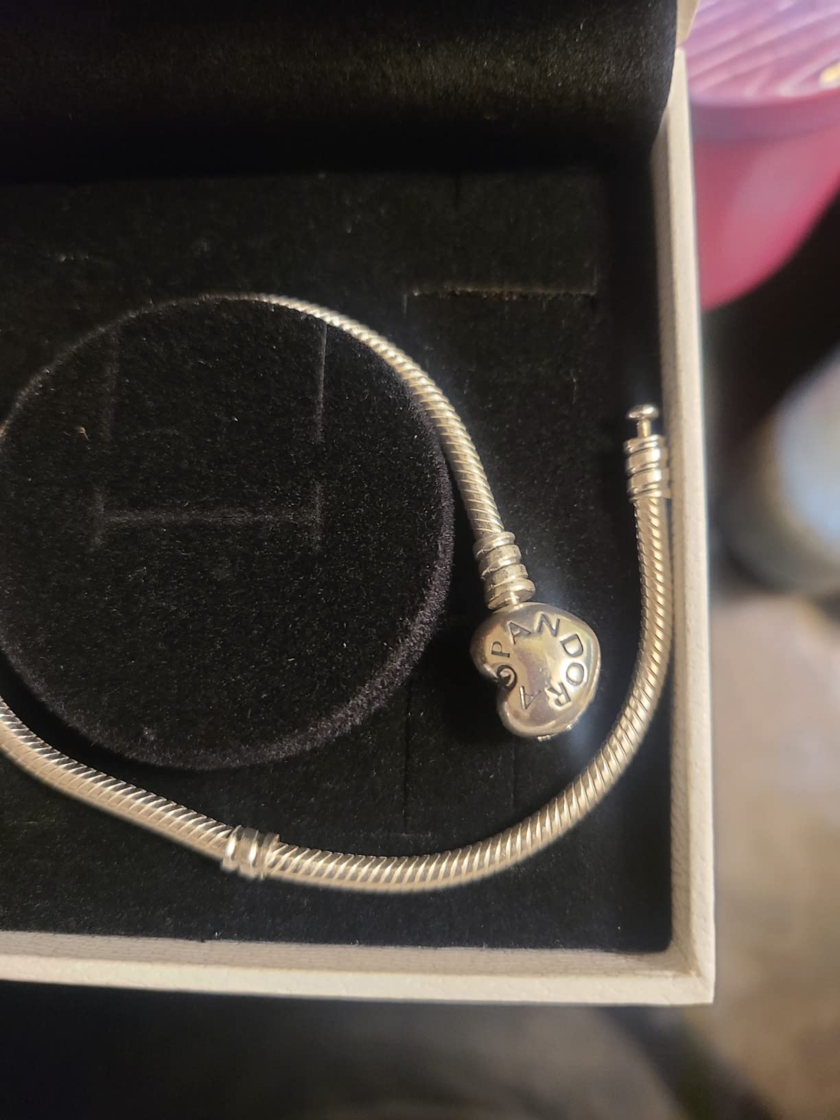 PANDORA 590719 Sterling Silver Heart Clasp Bracelet, Gift Box Included customer photo 1