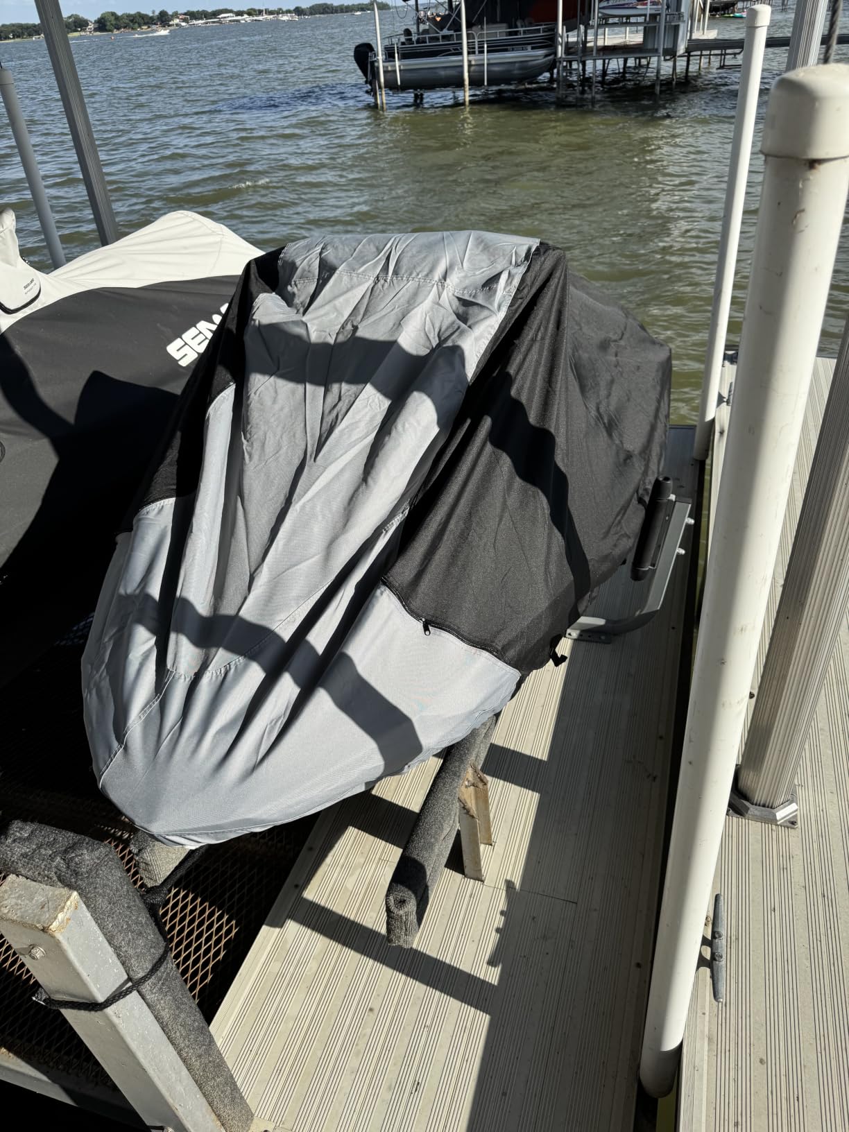 Jet Ski Cover Waterproof Gray/Black Fits 126