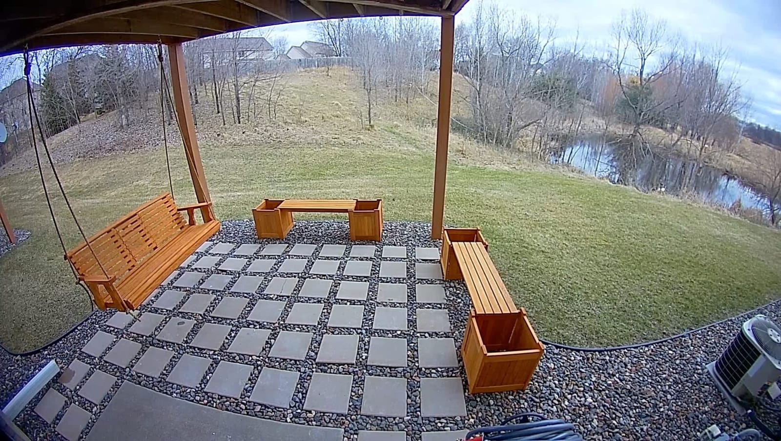 Porchgate Amish Heavy Duty 800 Lb Rollback Console Treated Porch Swing with Hanging Ropes (Cedar Stain) customer photo 2