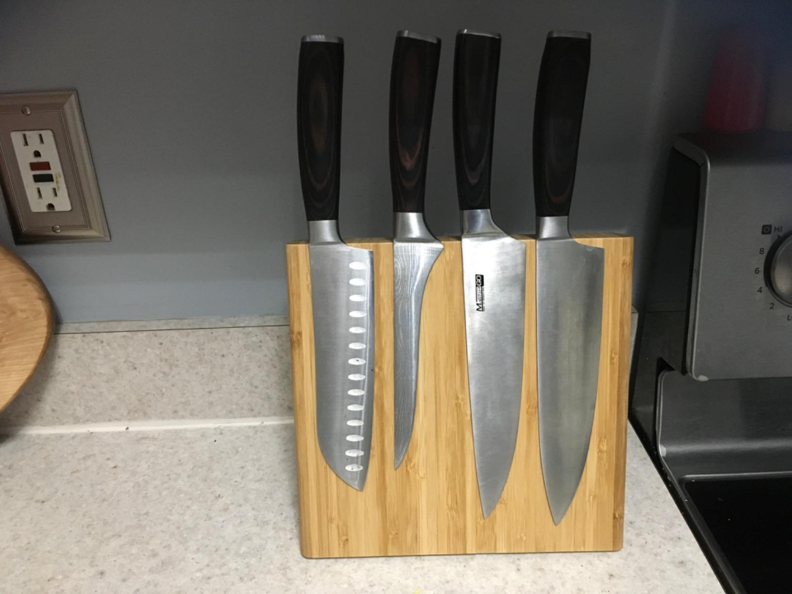 Magnetic Knife Block Without Knives By Coninx - Magnetic Knife Holder for Safe, Clean & Tidy Knife Storage - Bamboo Knife Rack Magnetic Stand for Cooking Utensils & More - Elegant Magnetic Knife Rack customer photo 1