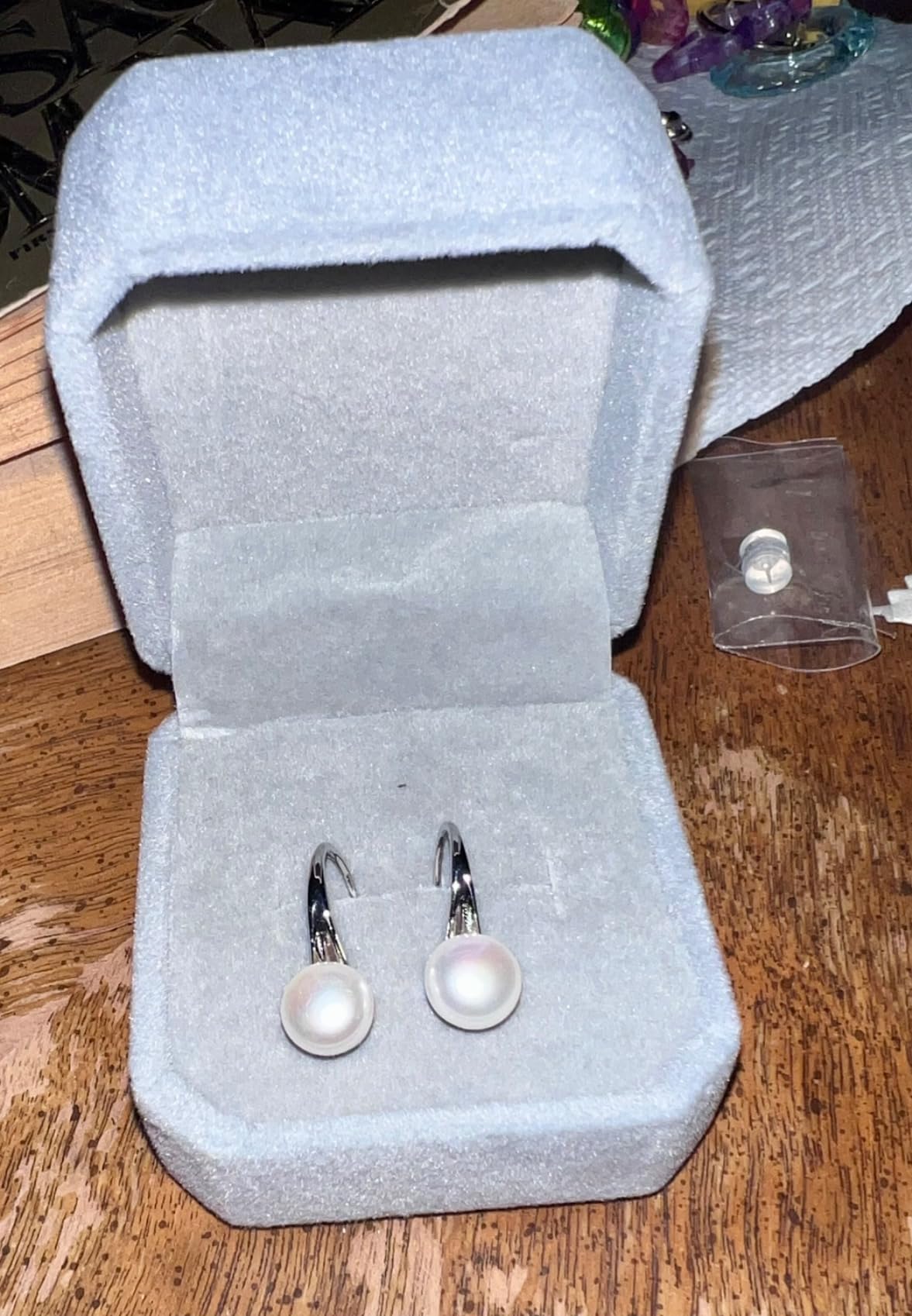 925 Sterling Silver Hoop Handpicked AAA+ Quality 7.5-8mm White Freshwater Cultured Pearl Dangle Drop Earrings Jewelry for Women customer photo 2