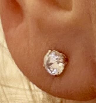 14k Yellow Gold Solitaire Round Cubic Zirconia Stud Earrings - Pushbacks customer photo 1