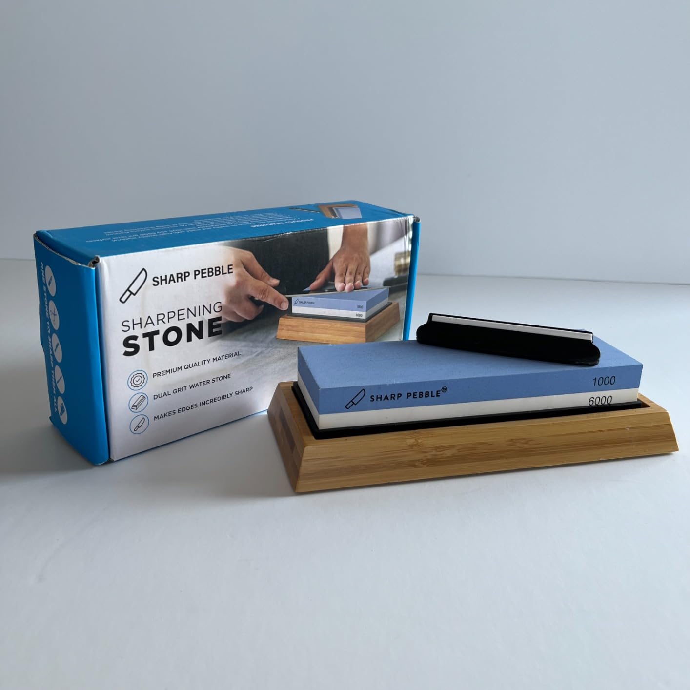Sharp Pebble Whetstone Knife Sharpener – 1000/6000 Grit Sharpening Stone customer photo 2