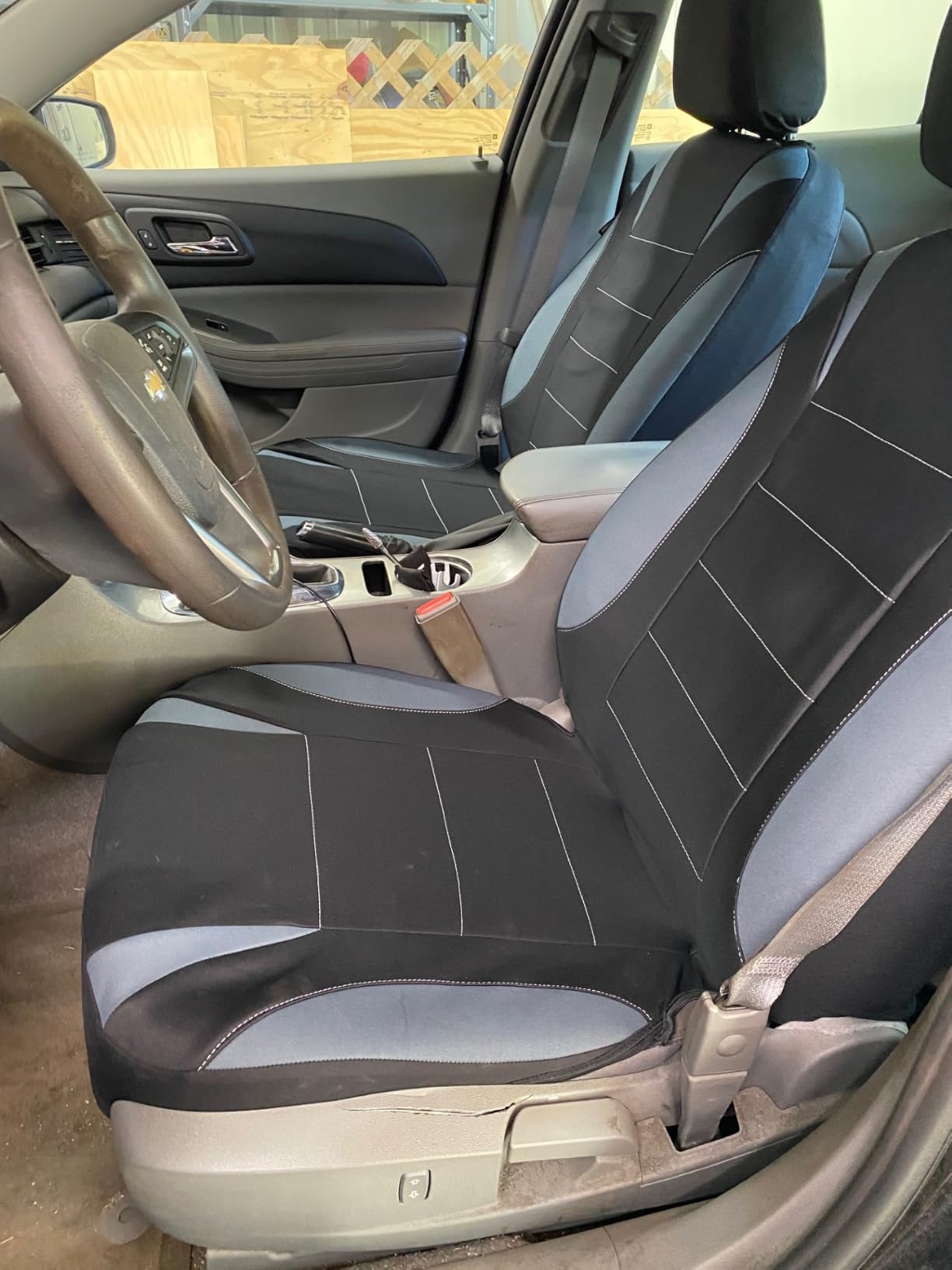 CAR PASS Waterproof Car Seat Covers Front Seats Only with 5mm Composite EVA, Neoprene Car Seat Cover with Separate Headrest Cover, Quick Setup Universal Fit for Car SUV Trucks,Airbag Compatible（Gray customer photo 2