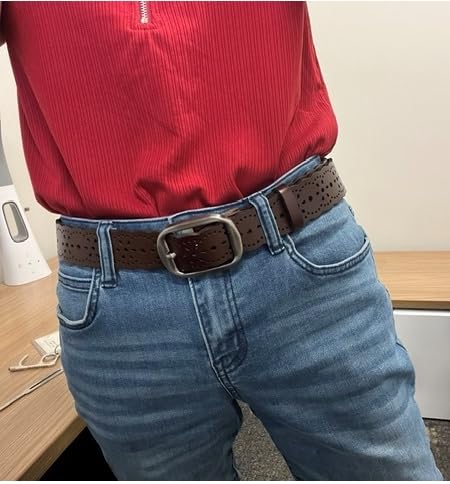 JASGOOD Women's Hollow Flower Genuine Leather Belt for Jeans Pants Wide Belt for Ladies customer photo 1
