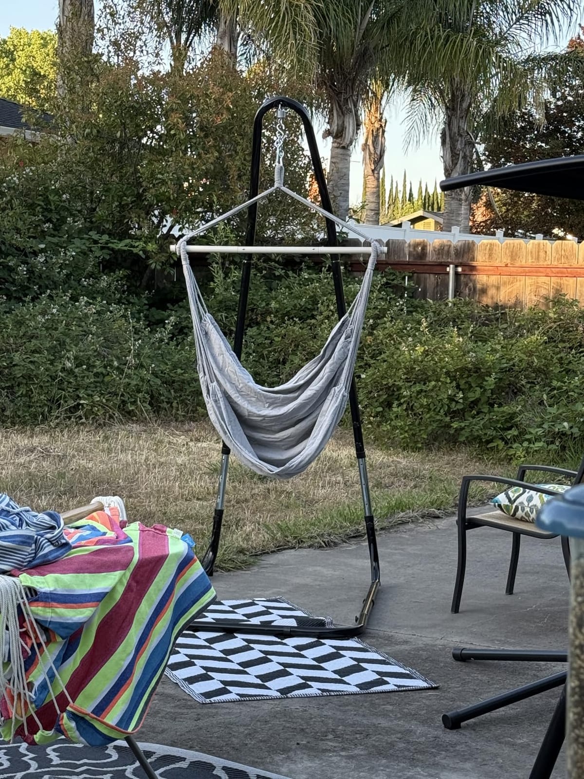 FDW Hammock Chair Stand, Outdoor Solid Steel Heavy Duty Construction for Hanging Hammock, Hanging Stand Max Load 400 LBS Air Porch Swing - 360 Degree Rotation | 400lbs Max Load | Hanging Chair Stand with X-Shape Base for Improved Stability | For Home, Balcony, Porch Swing customer photo 1