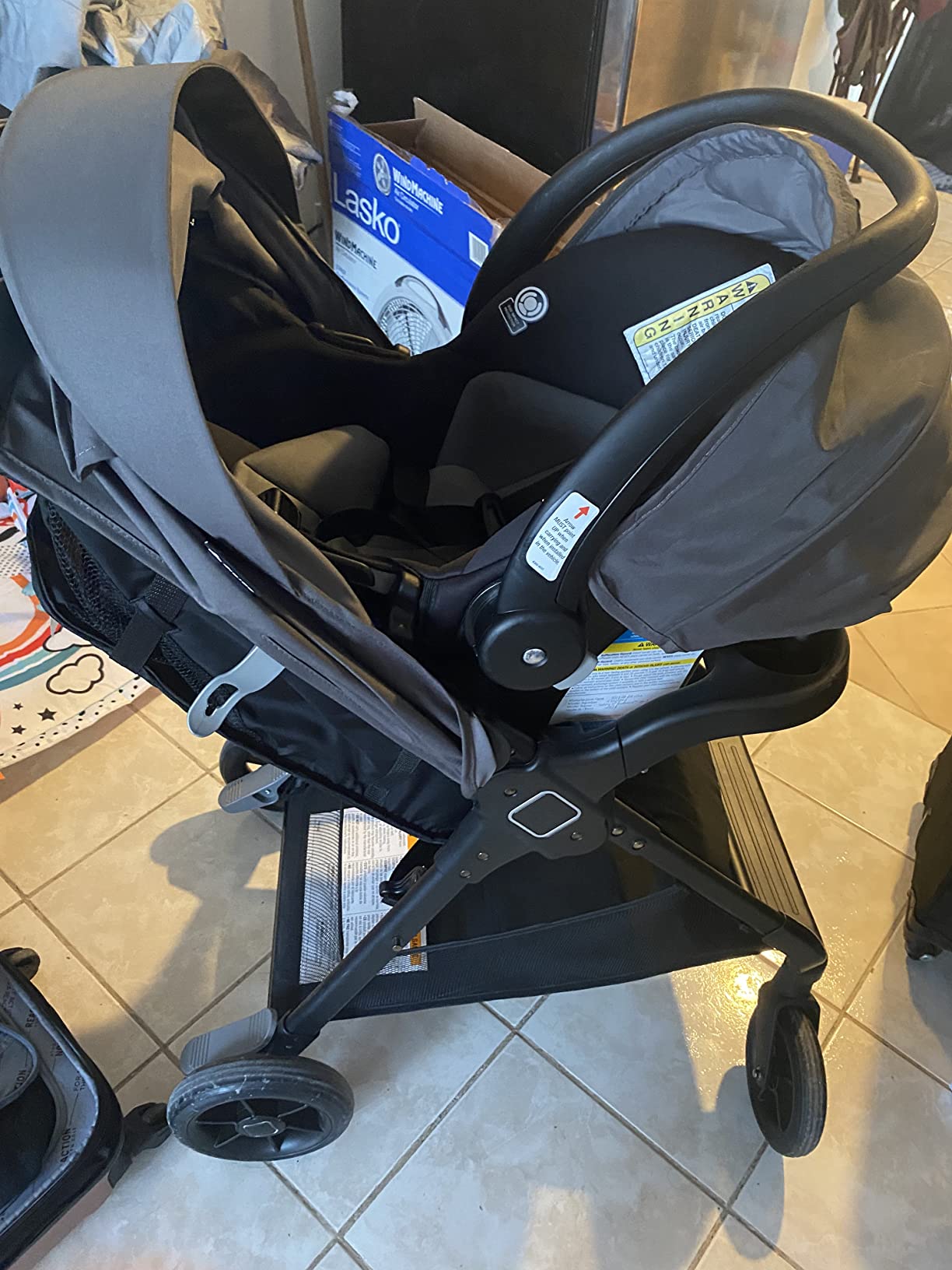 Safety 1st Smooth Ride Travel System Stroller and OnBoard FLX Infant Car Seat, Newborn to Toddler Baby Combo, Easy-Install, Large Canopy, Ample Storage, Foldable, Rear-Facing 4-30 lbs, Monument customer photo 2
