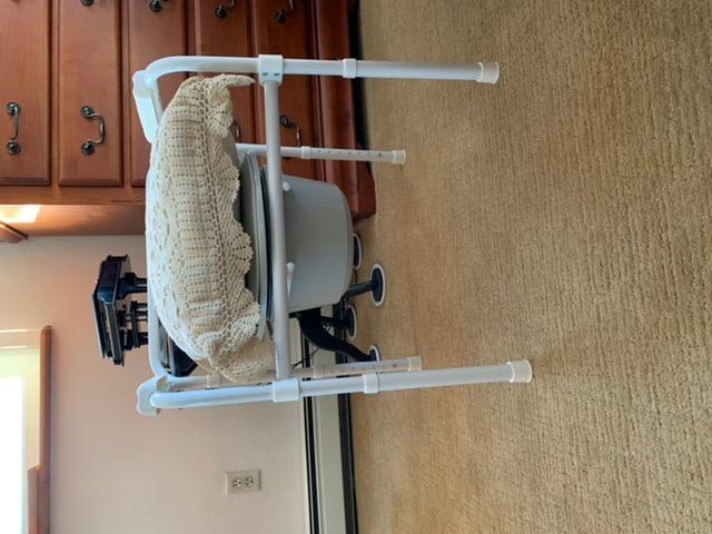 Vive Bedside Commode Toilet Chair (Folding) - 350 lb Capacity, Safety Rail, Shower Chair - 3 in 1 Heavy Duty Bariatric Bucket with Padded Arms, Tight Lid – Portable Seat for Home - Steel customer photo 1