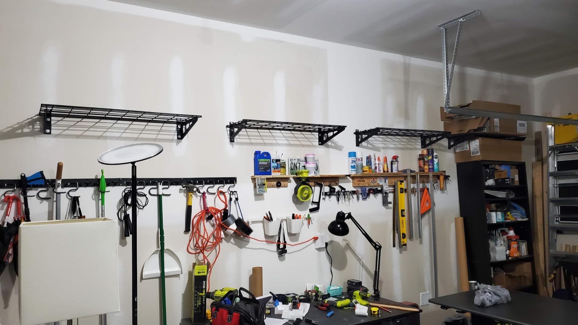 FLEXIMOUNTS 2-Pack 1x4ft 12-inch-by-48-inch Wall Shelf Garage Storage Rack Wall Mounted Floating Shelves, Black, Classic Series customer photo 1