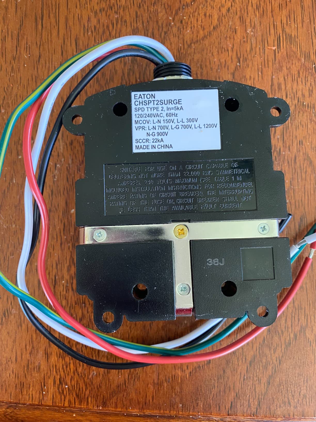 Eaton CHSPT2SURGE SPD Type 2 Chsp Whole Home Surge Protector, Nema 4, Single Phase, 120/240 Volts, Ul 1449 3Rd Edition customer photo 1