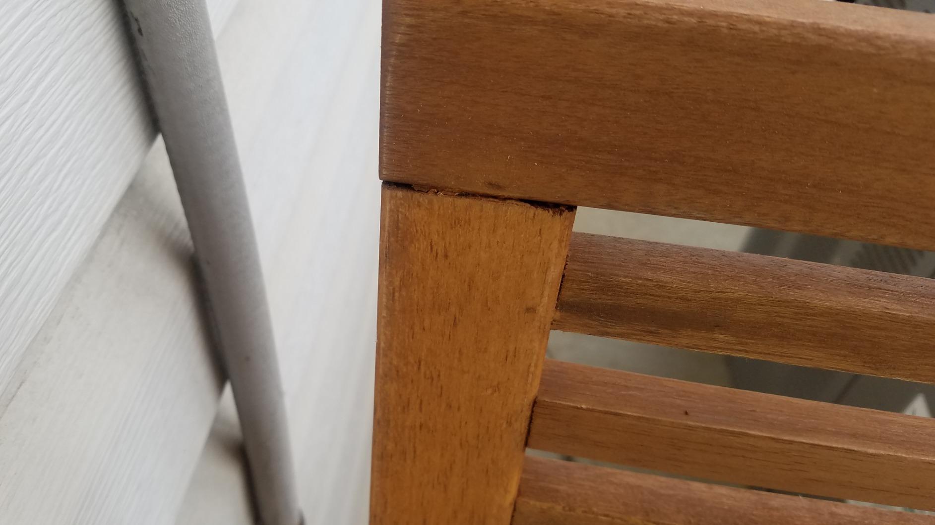 Furinno TIOMAN Outdoor Bench, Garden Bench with Back, for Patio, Garden, Porch, 22 x 42 x 32, Natural customer photo 2