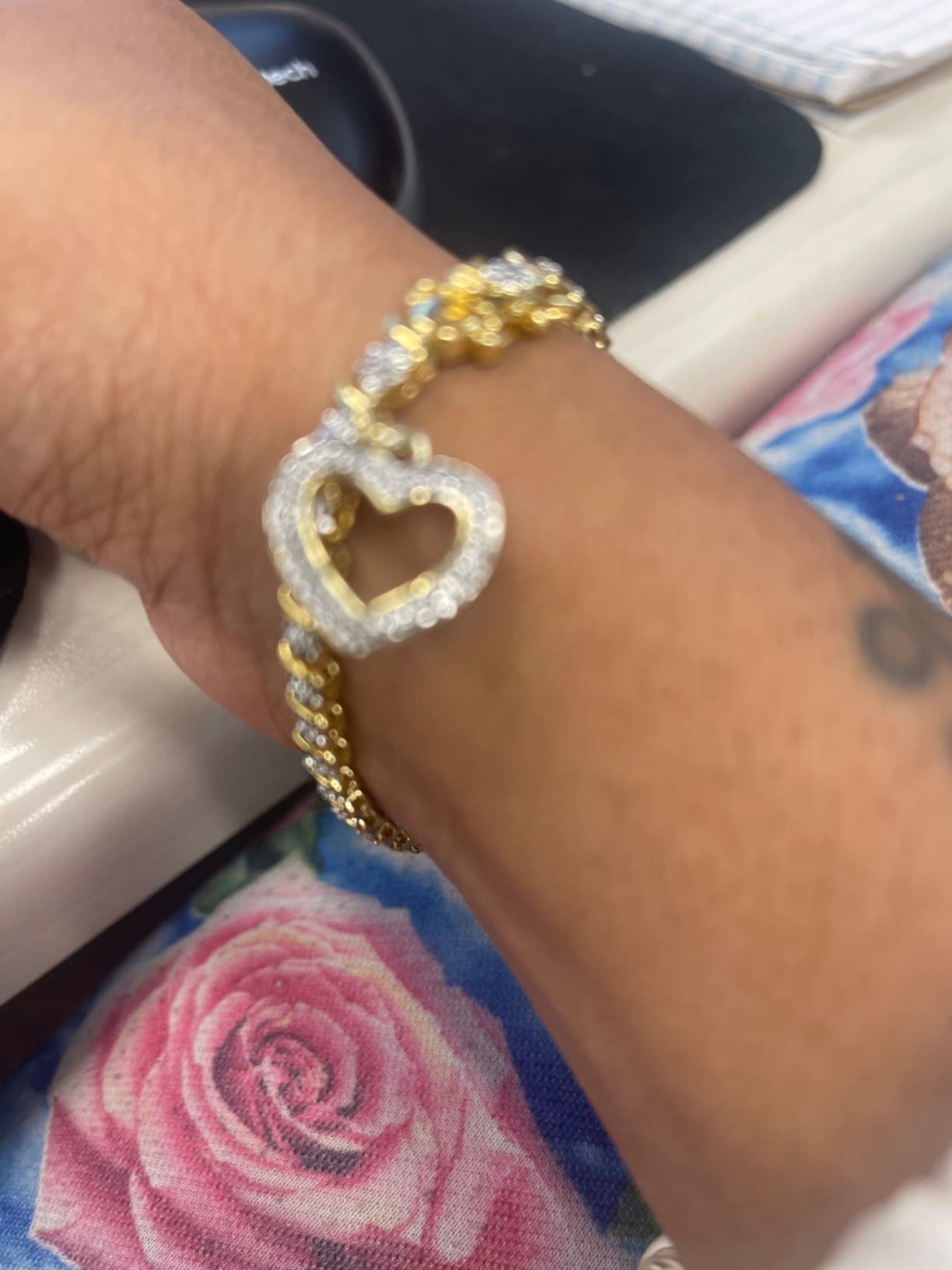 MORGAN & PAIGE Bronze Diamond Accent Charm Tennis Bracelets 7.25in customer photo 1
