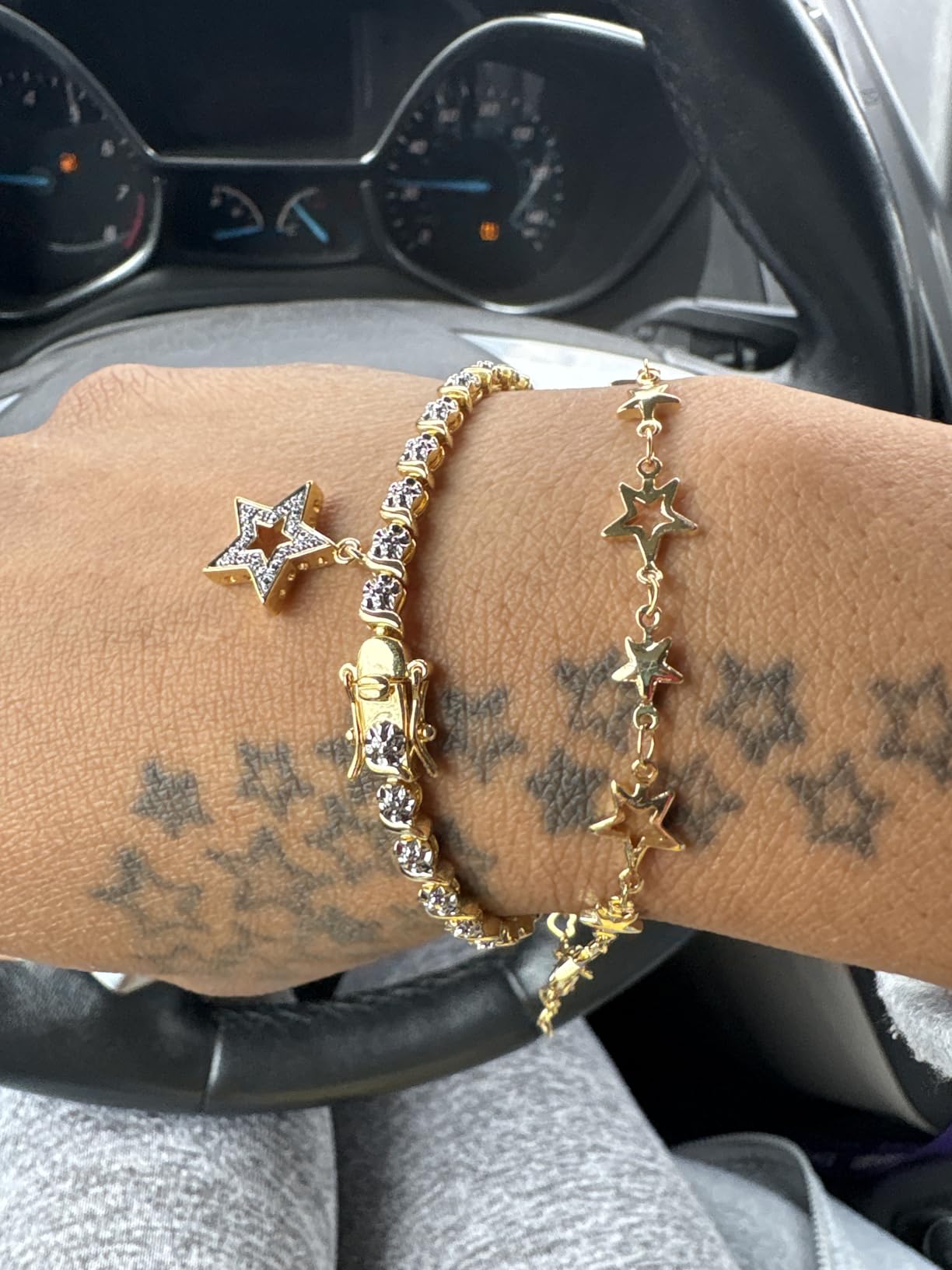 MORGAN & PAIGE Bronze Diamond Accent Charm Tennis Bracelets 7.25in customer photo 2