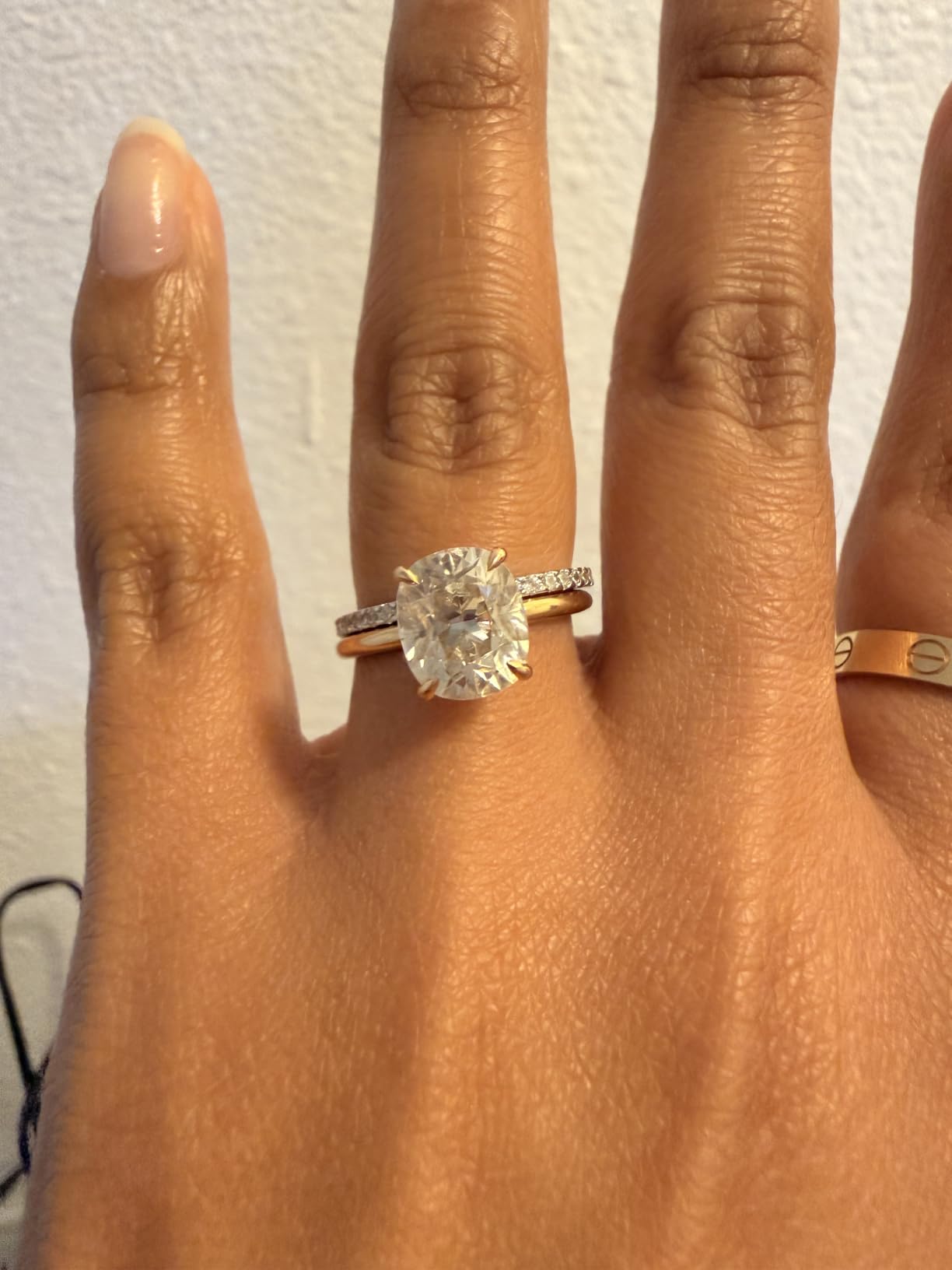 PAVOI 925 Sterling Silver Wedding Band for Women, 14K Gold Plated CZ Ring customer photo 2