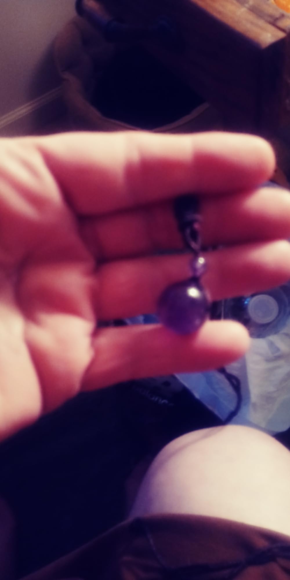 Jovivi Healing Crystals Necklace Natural Tiger Eye Amethyst Lucky Blessing Protection Chakra Beads Stone Pendant for Women Men Adjustable customer photo 1