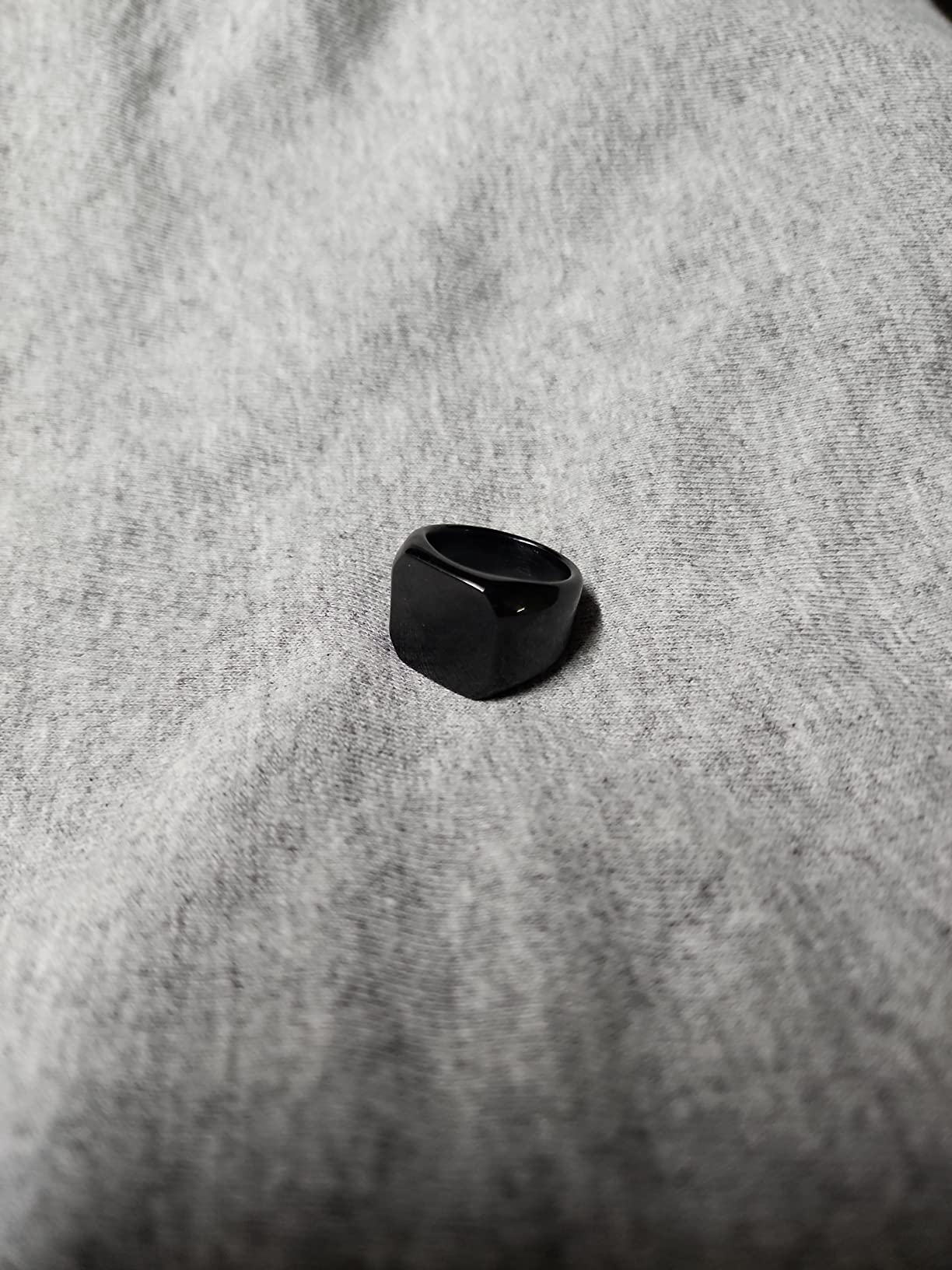 Jude Jewelers Stainless Steel Signet Ring Black Silver Gold Classical Cocktail Husband Father Valentine customer photo 2