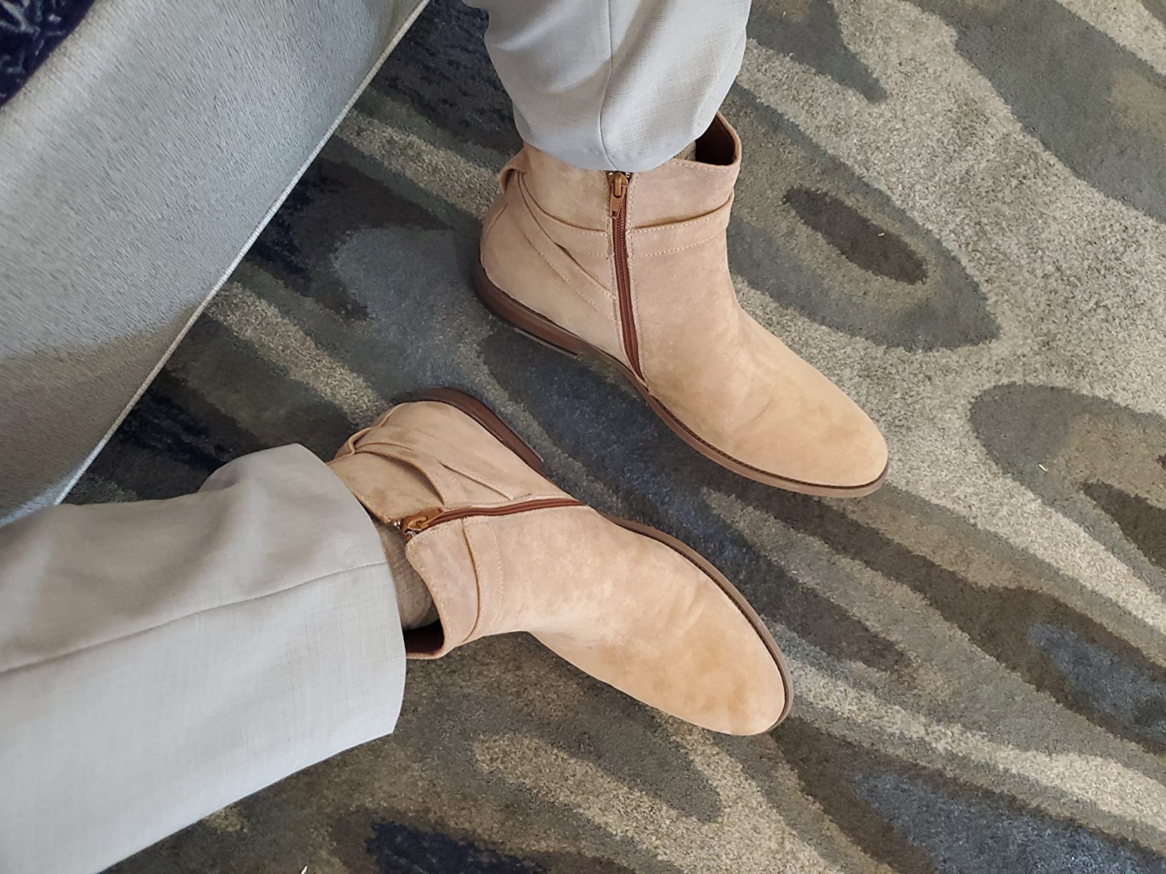 Polar Fox Men's Engineer Boot | Motorcycle Style Ankle Boot with Buckle Straps & Side Zipper | customer photo 2