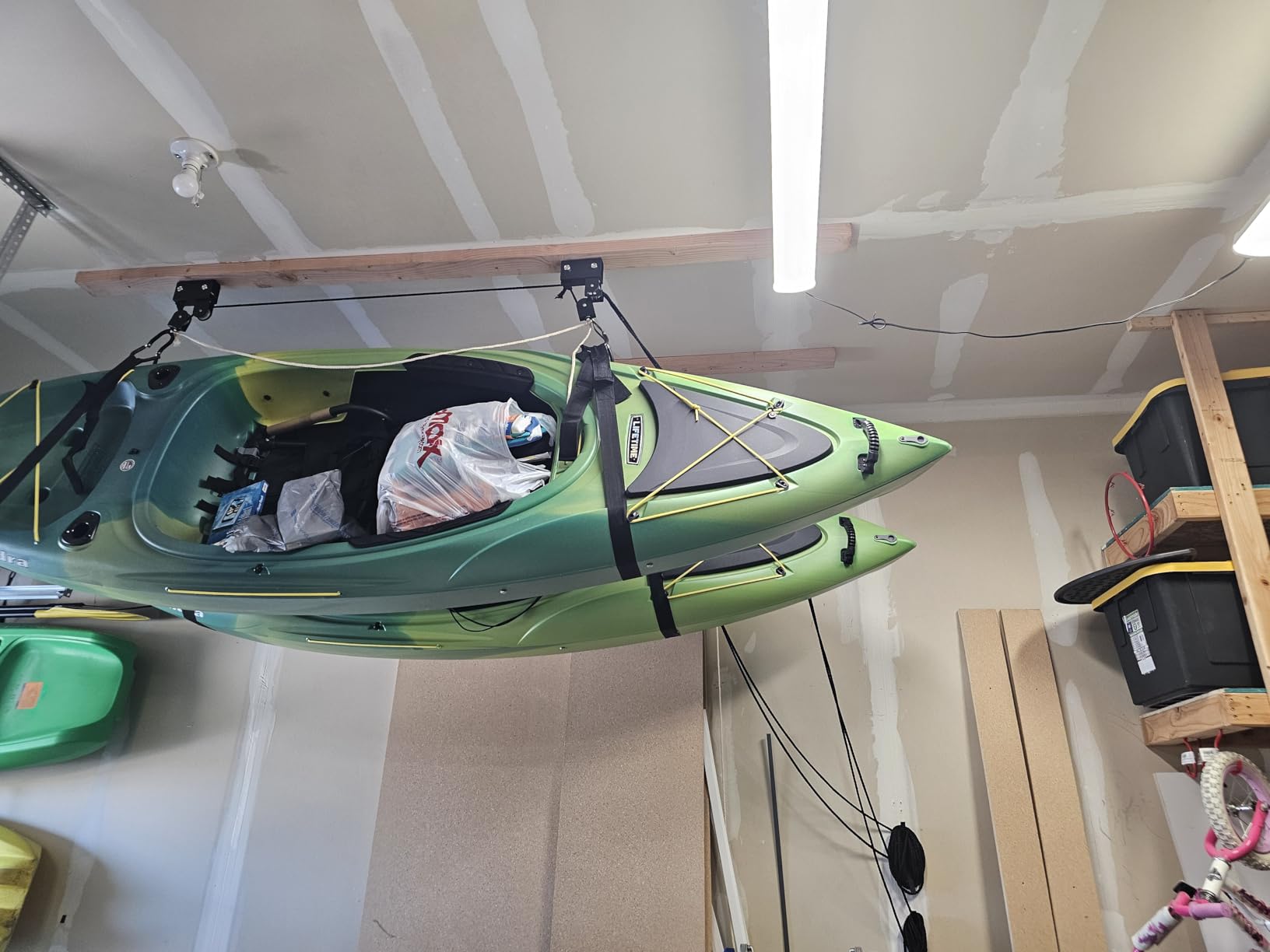 RAD Sportz Kayak Hoist 2-Pack Quality Garage Storage Canoe Lift with 125 lb Capacity Even Works as Ladder Lift Premium Quality Pulley System customer photo 1