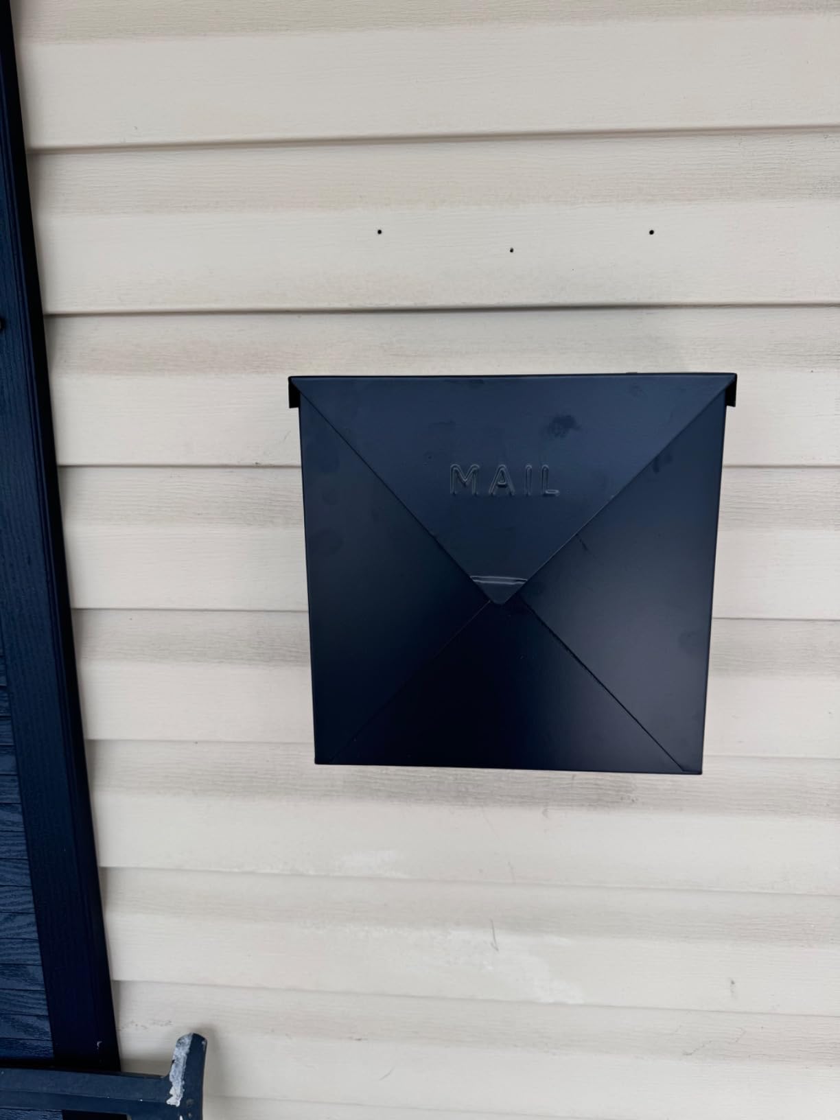 NACH Mailboxes for Outside Wall Mount, 10 x 10 x 4 inch Black Mailbox, Waterproof Mailboxes for Outside - Chicago Style Mail Box customer photo 2