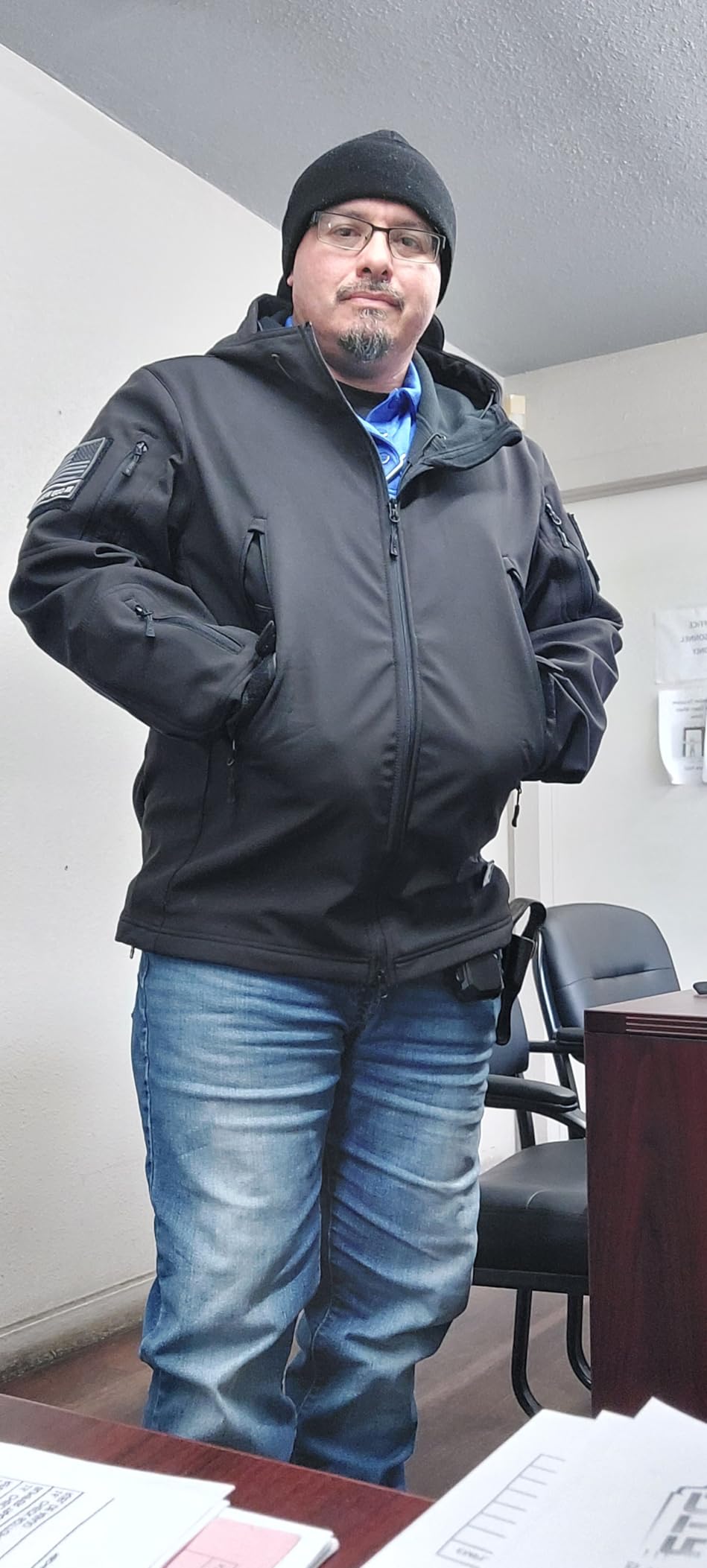 FREE SOLDIER Men's Hooded Waterproof Softshell Jacket customer photo 2