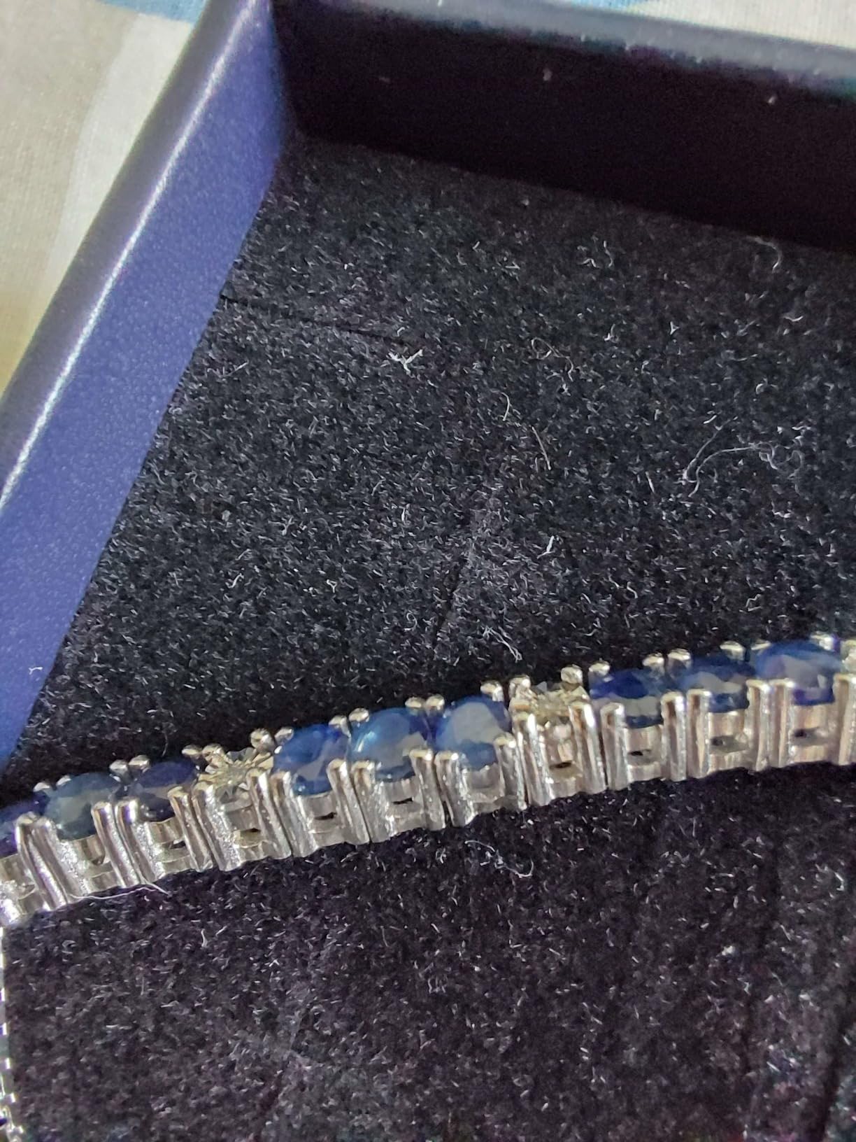 Gem Stone King 2.05 Ct Blue Sapphire and Diamond Tennis Bracelet for Women customer photo 1