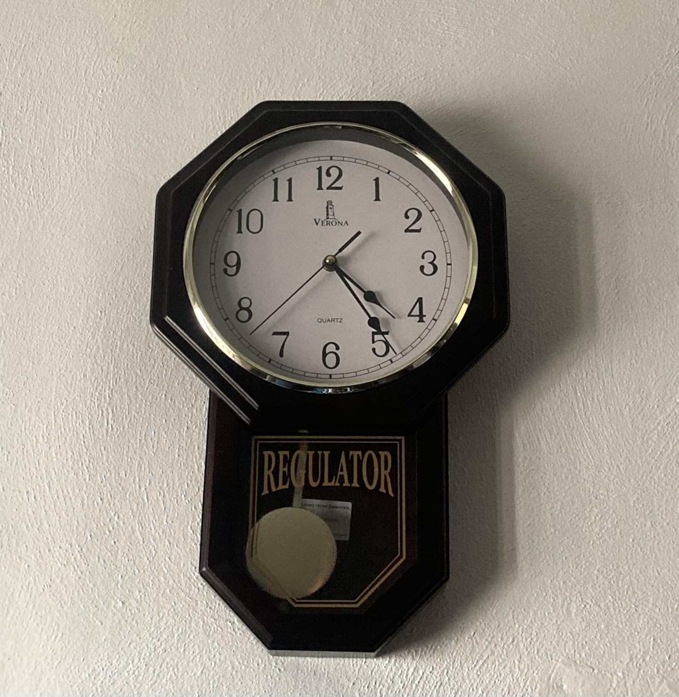 Pendulum Wall Clock, Real Wood Regulator Clock, Quiet, Non-Chiming, Wooden customer photo 1