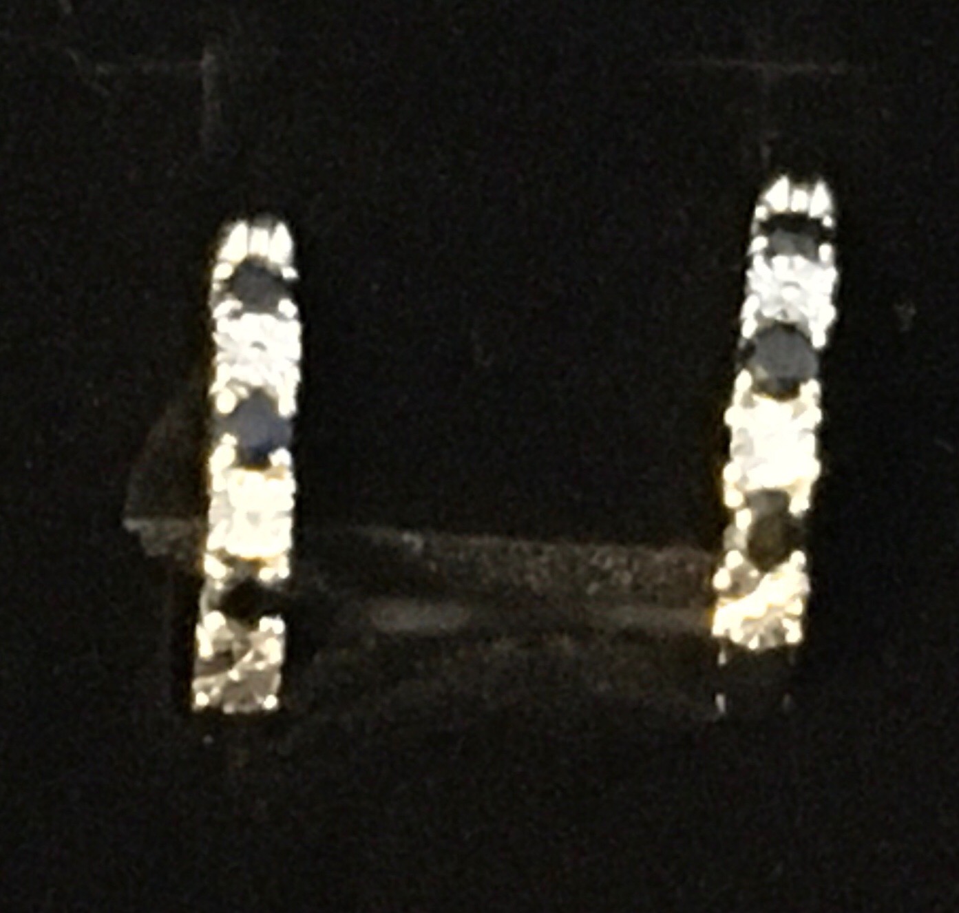 Gem Stone King 925 Silver Blue Sapphire and Lab Grown Diamond Hoop Earrings customer photo 2