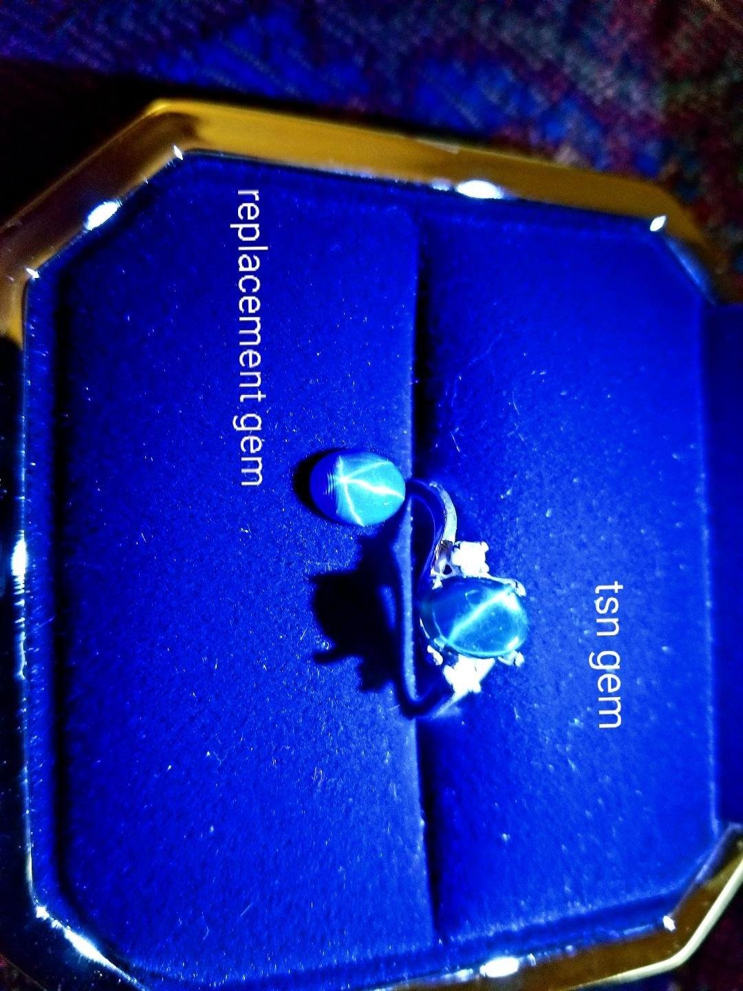 Genuine Blue Star Sapphire Ring White Sapphire Accents 925 Sterling Silver customer photo 1