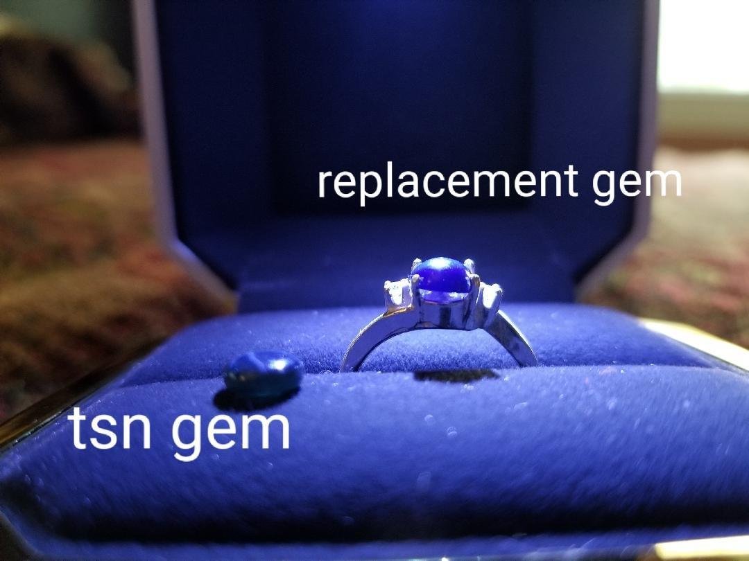 Genuine Blue Star Sapphire Ring White Sapphire Accents 925 Sterling Silver customer photo 2