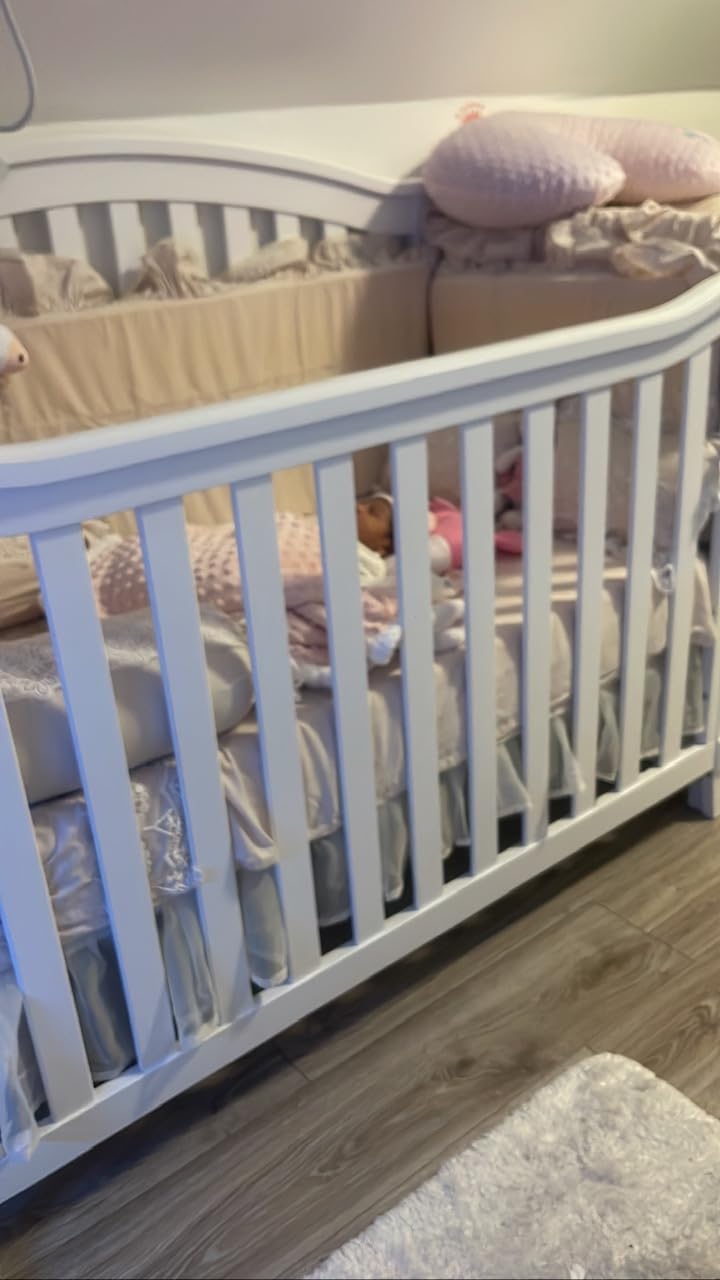 Sorelle Furniture Berkley Crib and Changer with Slat Panel Back Classic -in- Convertible Diaper Changing Table Non-Toxic Finish Wooden Baby Bed Toddler Childs Daybed Full-Size Nursery - Gray customer photo 2