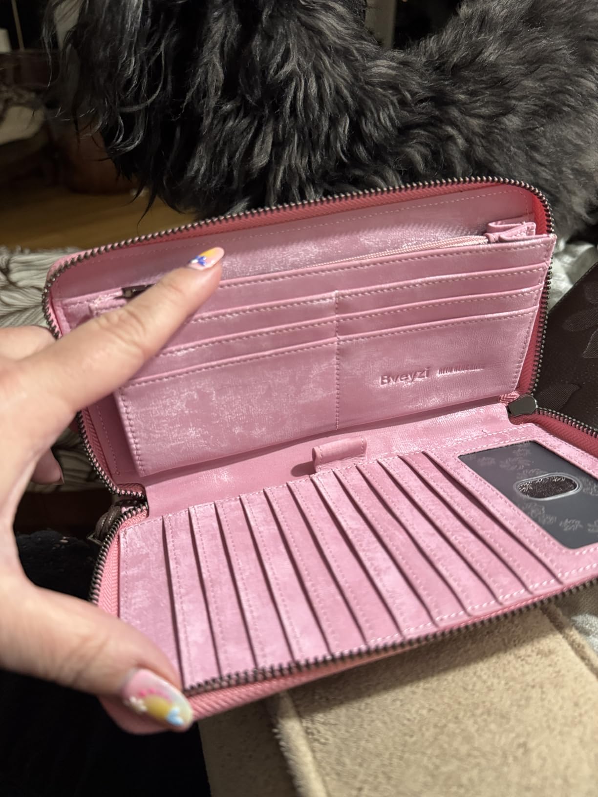 Bveyzi Women RFID Blocking Wallet Leather Zip Around Phone Clutch Large Capacity Ladies Travel Purse Wristlet customer photo 1