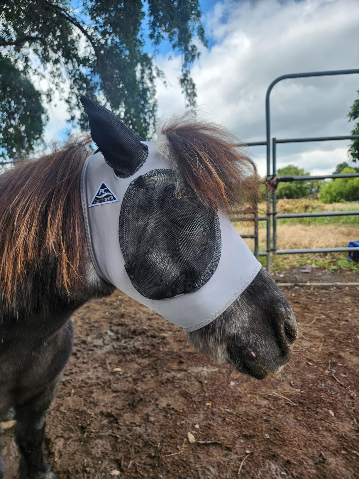 Professional's Choice Comfort Fit Fly Mask | Charcoal customer photo 2