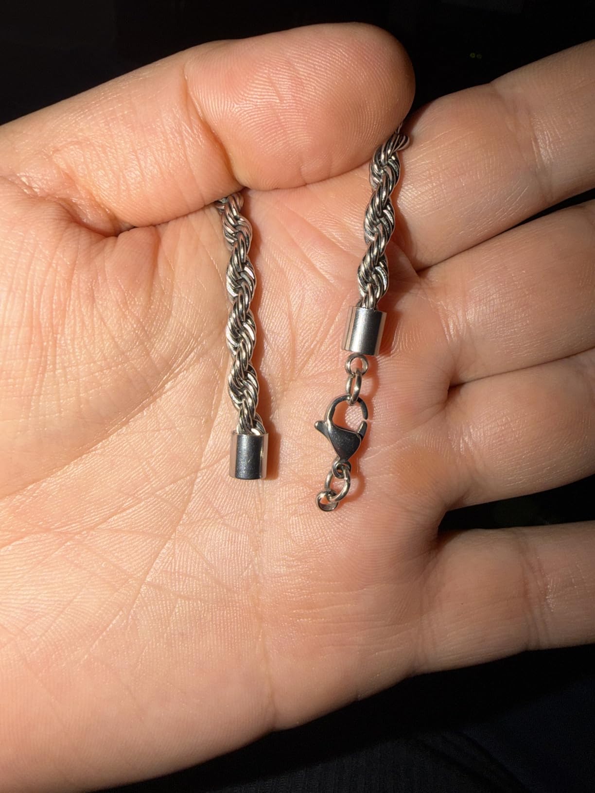 Twist Chain Necklace - Stainless Steel Rope Jewelry for Men & Women customer photo 1