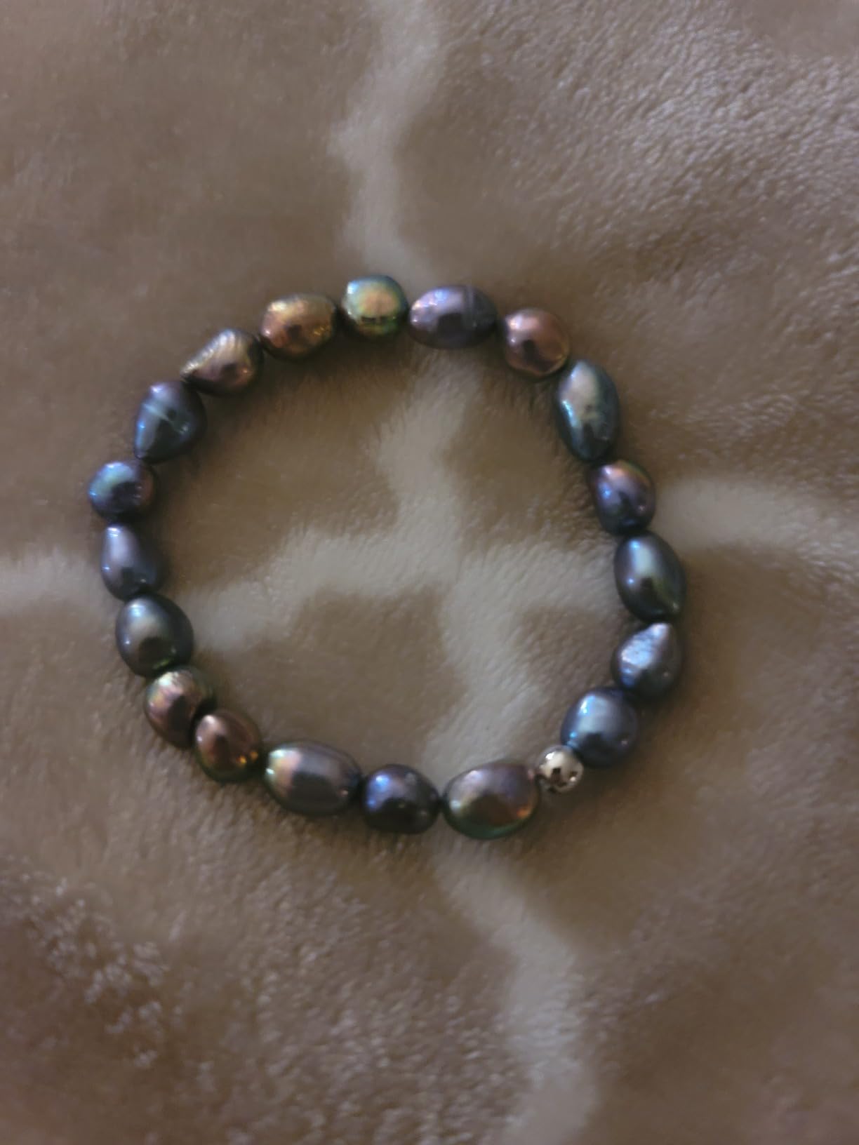 Cultured Freshwater Pearls Stretch Bracelet for Women, 7.0 Inches customer photo 2