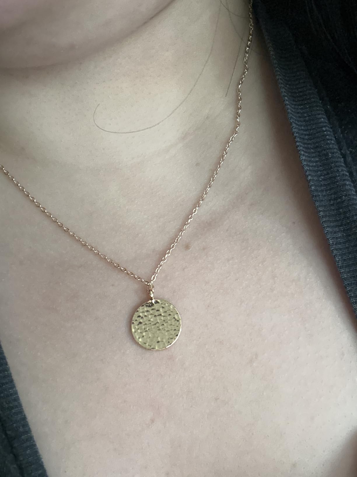 Fettero Pendant Necklace Gold Choker Layered Coin Open Karma Circle Full New Crescent Moon 14K Gold Plated Simple Dainty Necklaces for Women Jewelry Gift customer photo 1