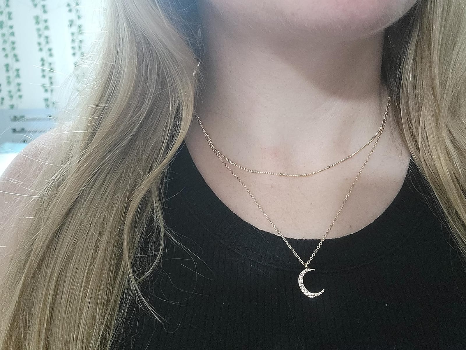 Fettero Pendant Necklace Gold Choker Layered Coin Open Karma Circle Full New Crescent Moon 14K Gold Plated Simple Dainty Necklaces for Women Jewelry Gift customer photo 2
