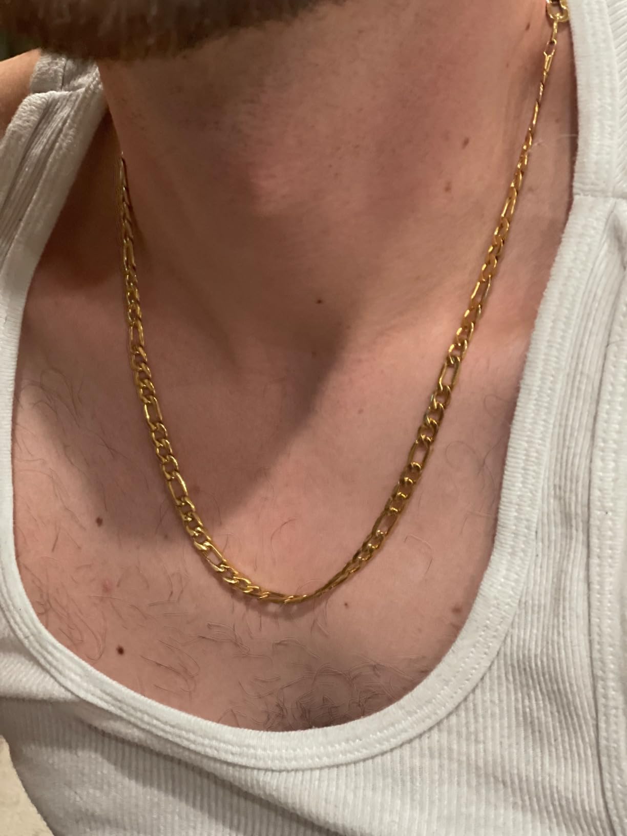 HZMAN Men Women 24k Real Gold Plated Figaro Chain Necklace customer photo 1