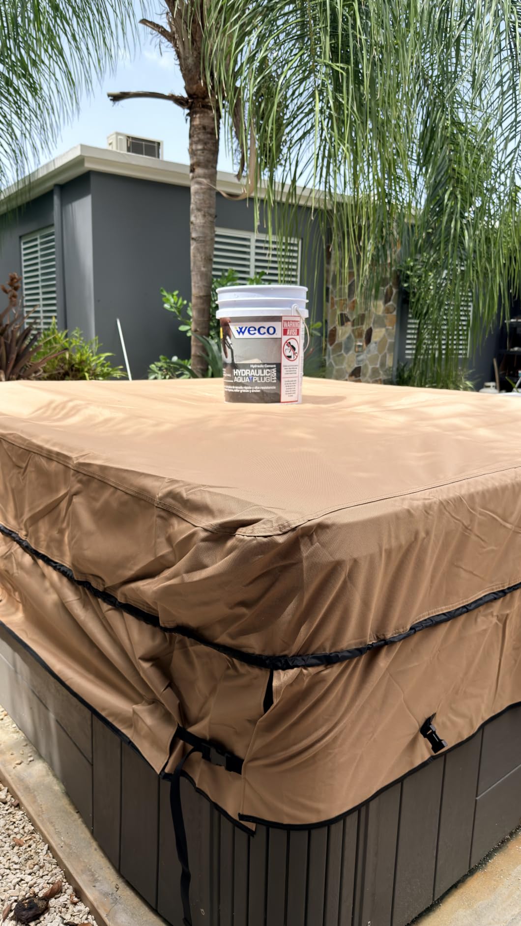 ULTCOVER Waterproof Square Hot Tub SPA Cover 85 inch customer photo 2