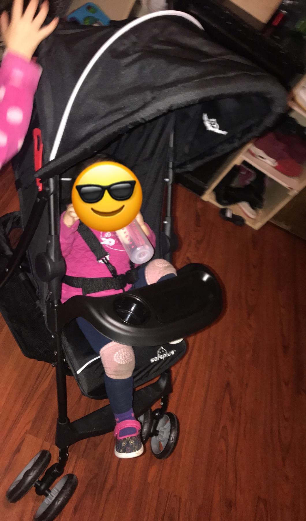 Baby Joy Lightweight Stroller, Compact Toddler Travel Stroller for Airplane, Infant Stroller w/Adjustable Backrest/Footrest/Canopy, 5-Point Harness, Storage Basket, Easy One-Hand Fold, Coffee customer photo 1