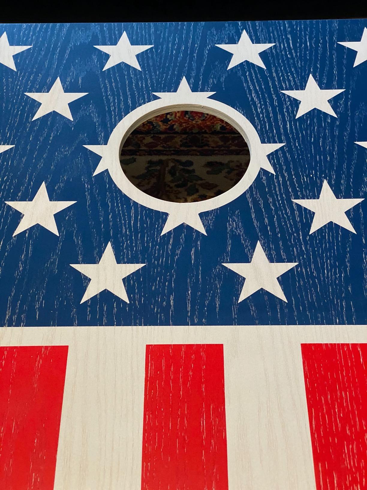 GoSports 4 x 2 ft Flag Series Wood Cornhole Sets – American Flag or State Flags – Includes 2 Regulation Size Boards, 8 Bean Bags, Carrying Case and Rules customer photo 2