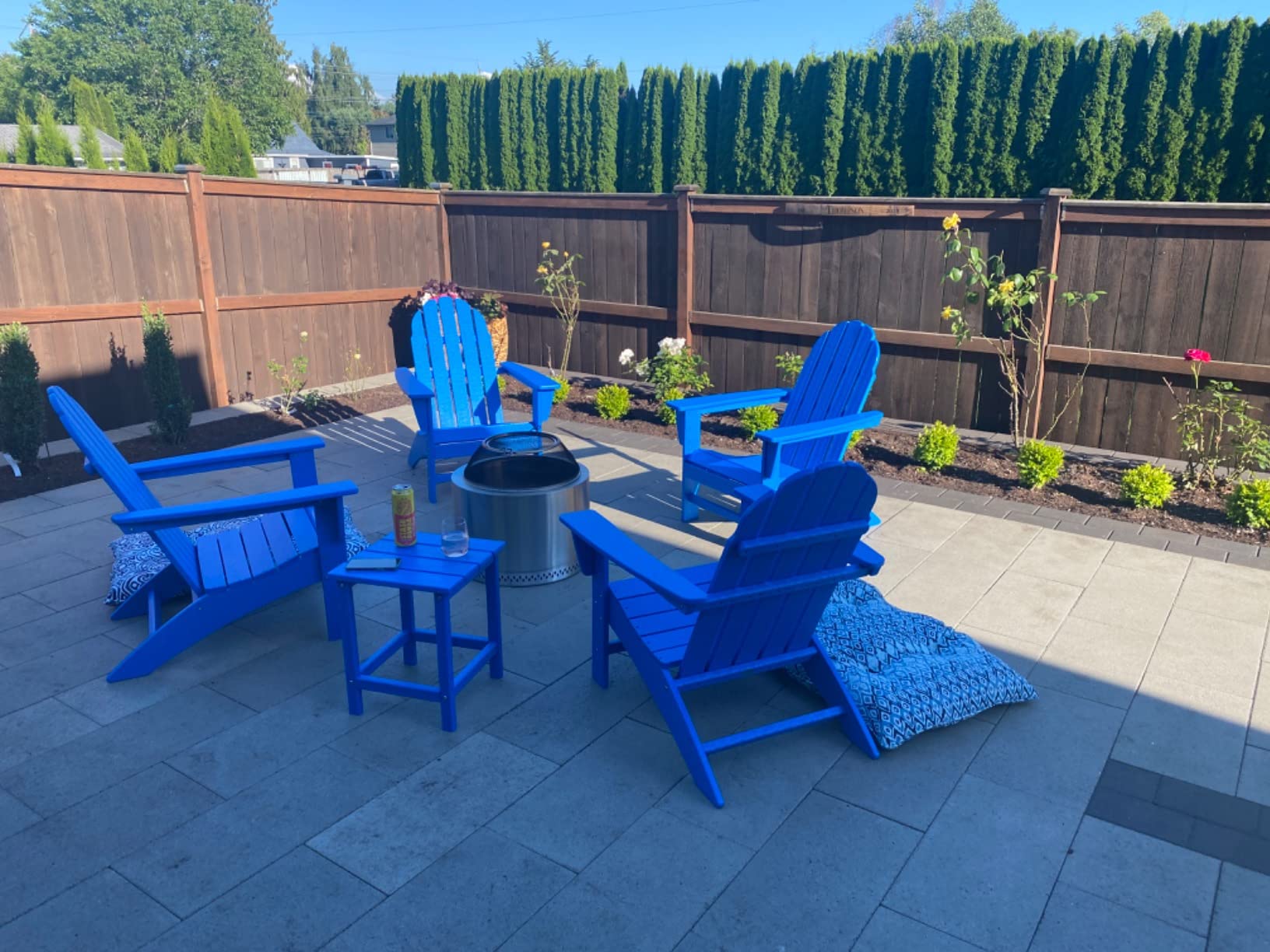 Polywood Vineyard Adirondack Chair, Outdoor Patio Furniture, All-Weather Composite, Pool Deck Garden Chair, Made in USA, Slate Grey customer photo 2