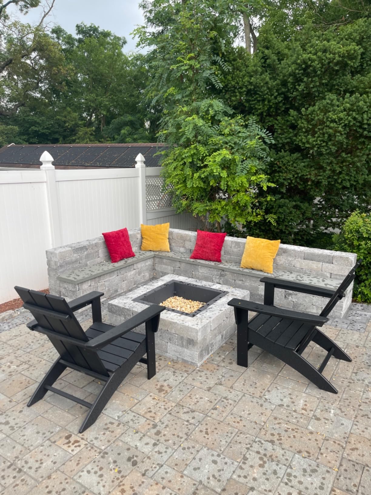 POLYWOOD Modern Adirondack Chair – All-Weather Outdoor Lawn Adirondack Chairs – HDPE, Fade-Resistant & Durable Outdoor Furniture – For Patio, Deck & Fire Pit Chairs – Black customer photo 1