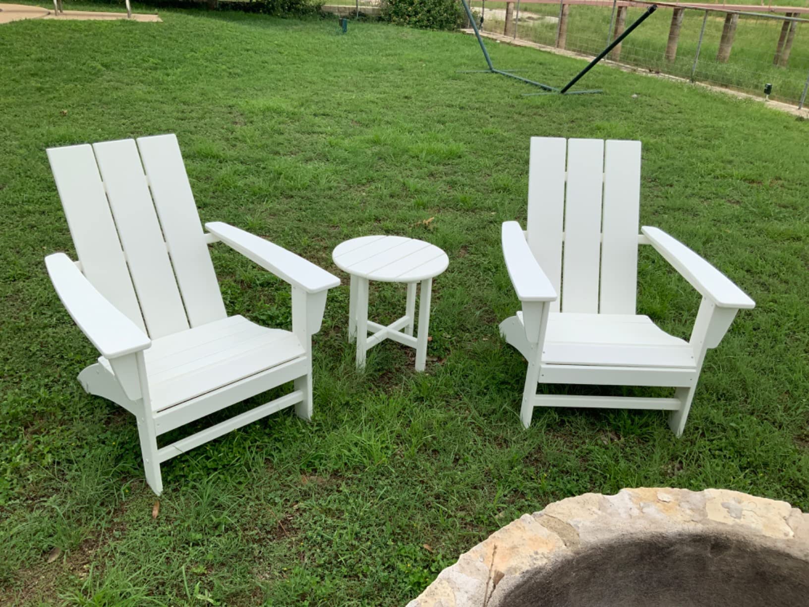 POLYWOOD Modern Adirondack Chair – All-Weather Outdoor Lawn Adirondack Chairs – HDPE, Fade-Resistant & Durable Outdoor Furniture – For Patio, Deck & Fire Pit Chairs – Black customer photo 2