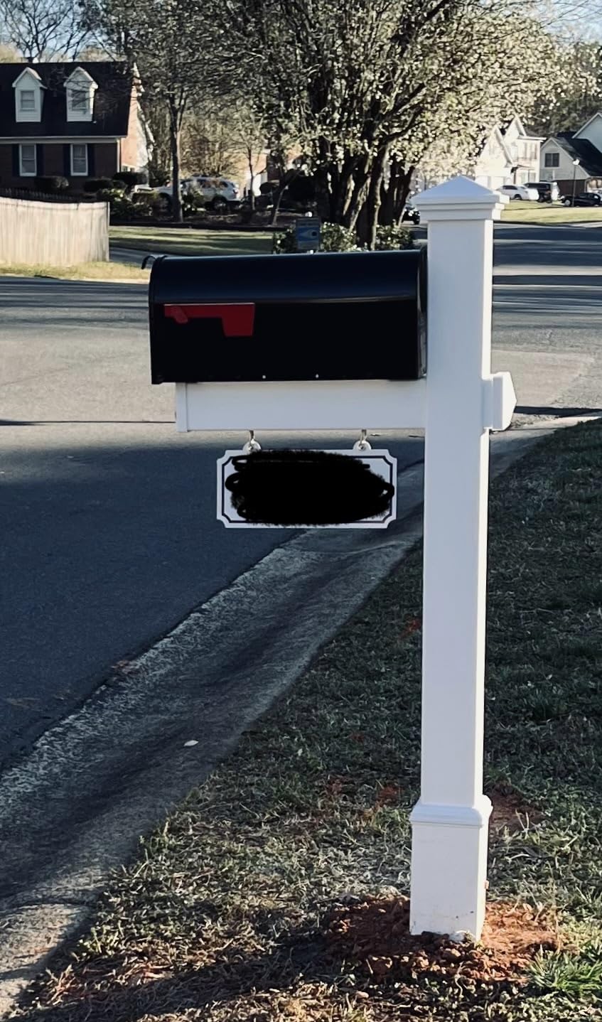 4Ever Products White Vinyl Mailbox Post System with Black Steel Mailbox customer photo 1
