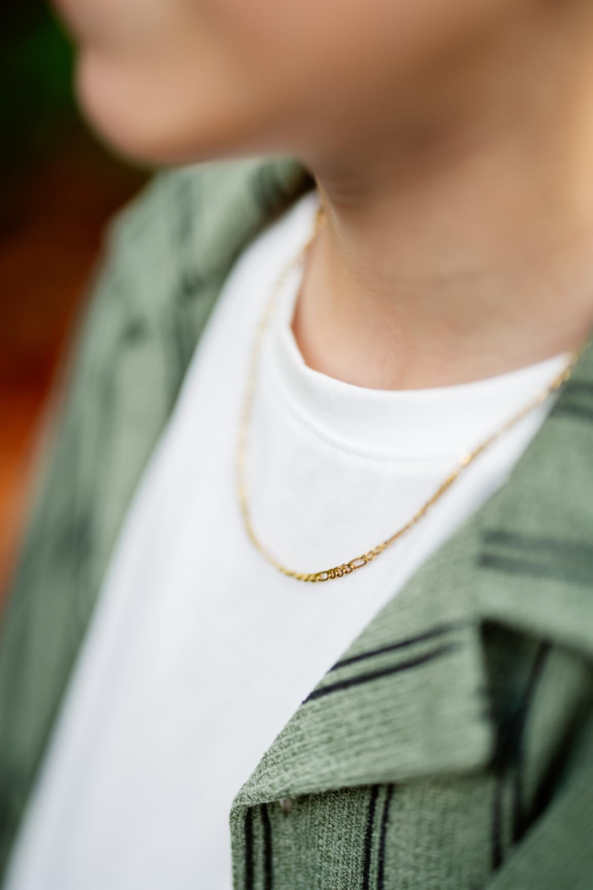 HZMAN Men Women 24k Real Gold Plated Figaro Chain Necklace customer photo 1