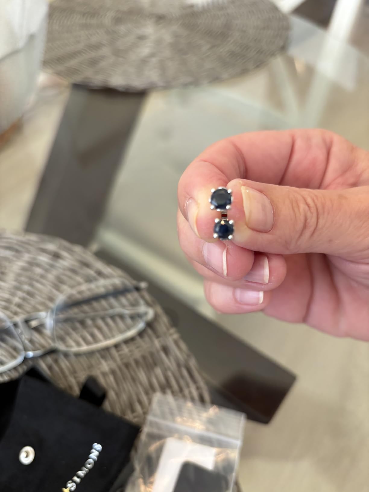 Ross-Simons 1.10 ct. t.w. Round Sapphire Stud Earrings in Sterling Silver customer photo 2